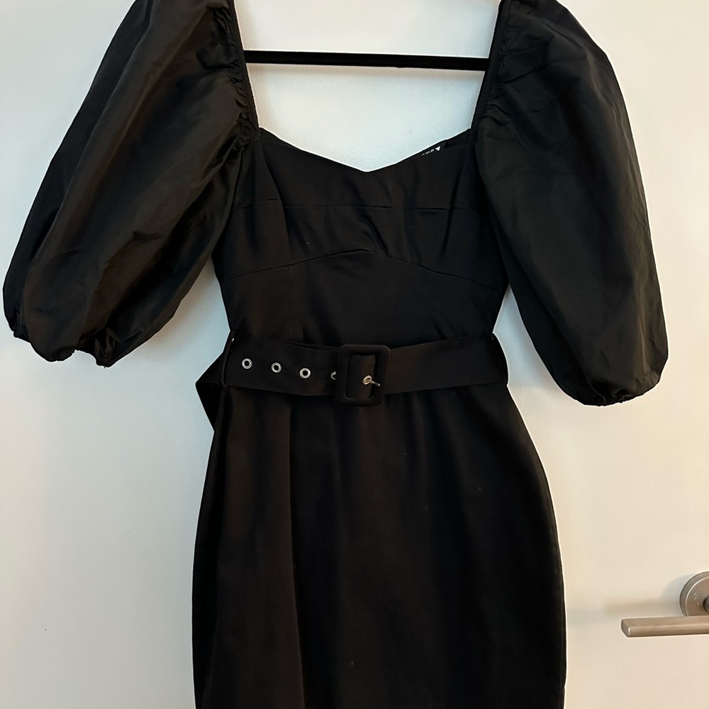 Zara Black Long Sleeve Dress with Belt